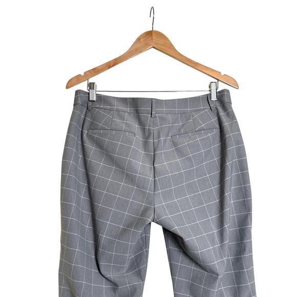 Express Columnist Women’s Ankle Pants – Gray Windowpane Plaid, Stretch, Size 12R - Picture 6 of 9